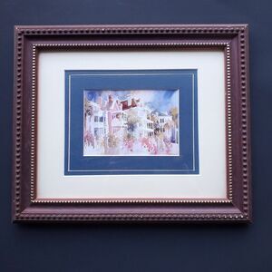 Cityscape Charleston Victoria Platt Ellis Signed Matted Framed Watercolor Print